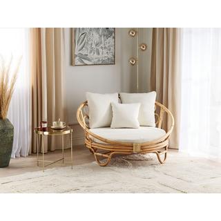 Beliani Lettino da giardino en Rattan Boho ROSSANO  