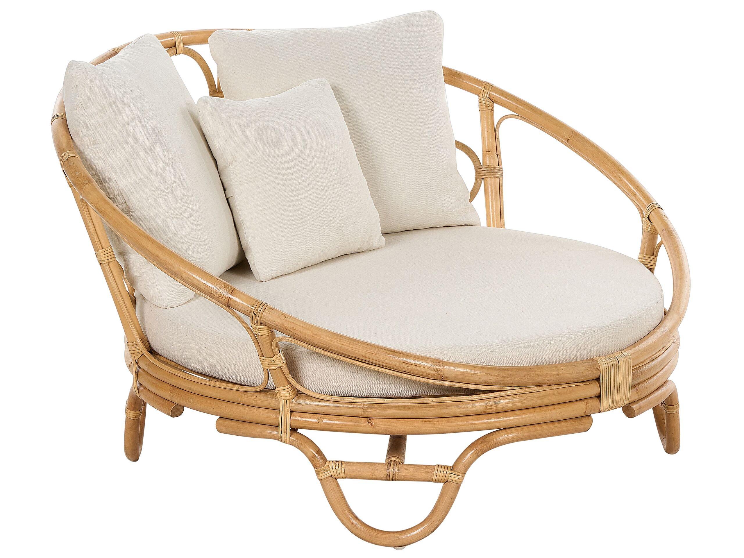 Beliani Lettino prendisole en Rattan Boho ROSSANO  