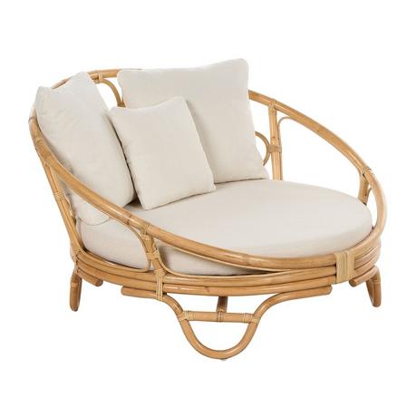 Beliani Lettino prendisole en Rattan Boho ROSSANO  