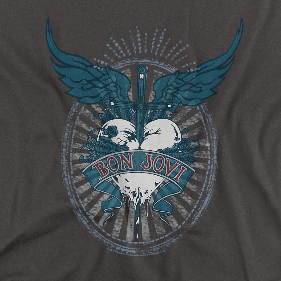 Bon Jovi T-Shirt à Motif Cœur Ailé  