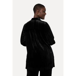 Ulla Popken Camicia in velluto effetto stropicciato collo camicia maniche lunghe  