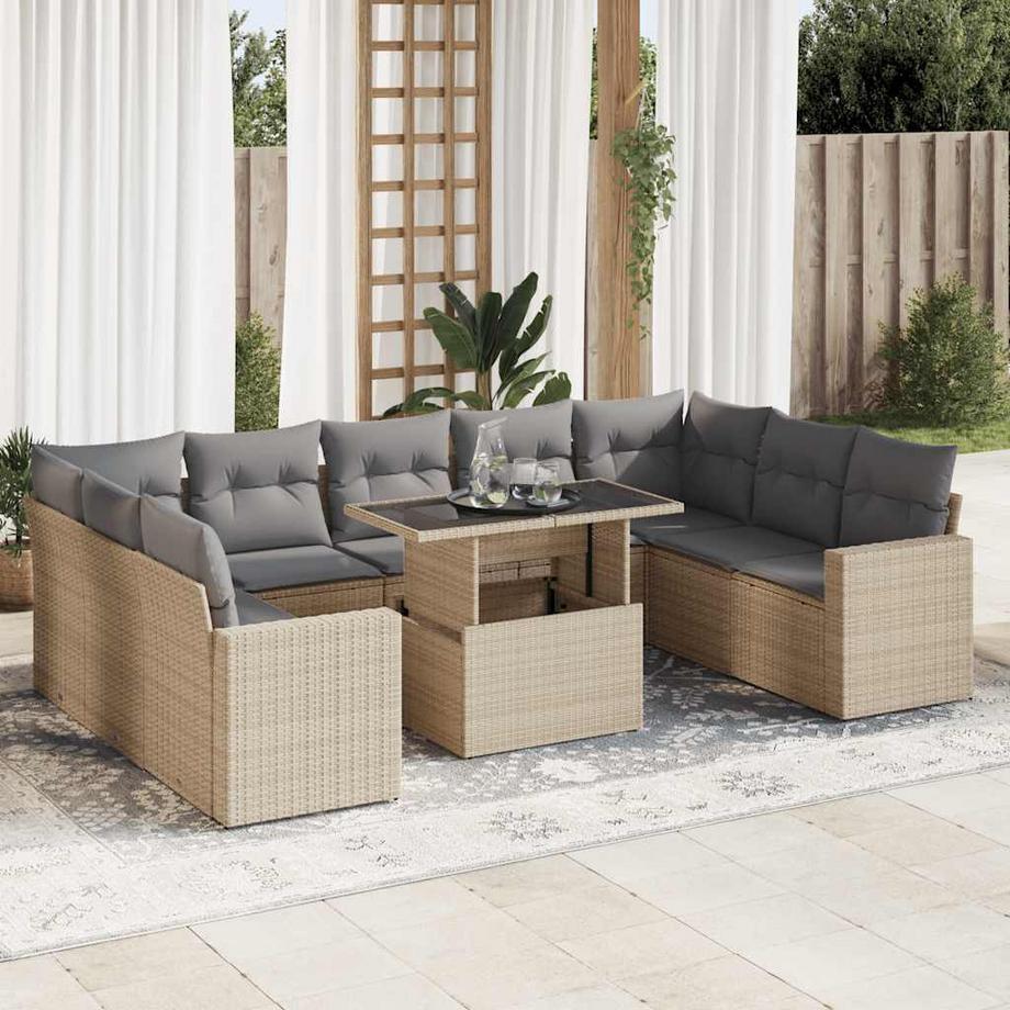 VidaXL set di divani da giardino Polirattan  