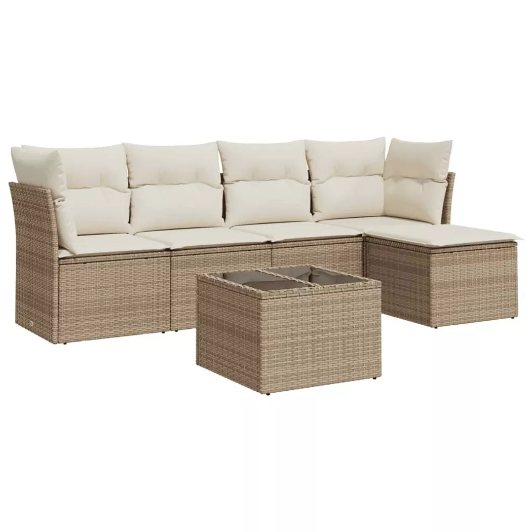 VidaXL - Garten sofagarnitur poly-rattan, One Size, Beige