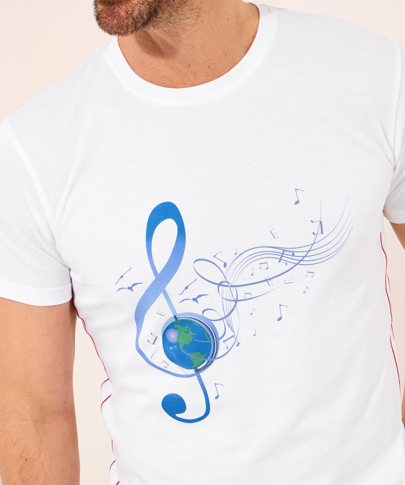 Joe Browns  T-Shirt Graphique Globe et Clé de Sol 