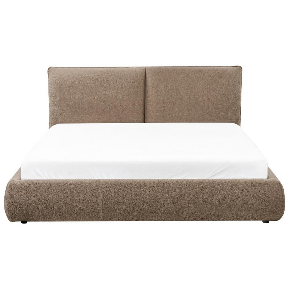 Beliani Lit avec sommier en Bouclé  VINAY  