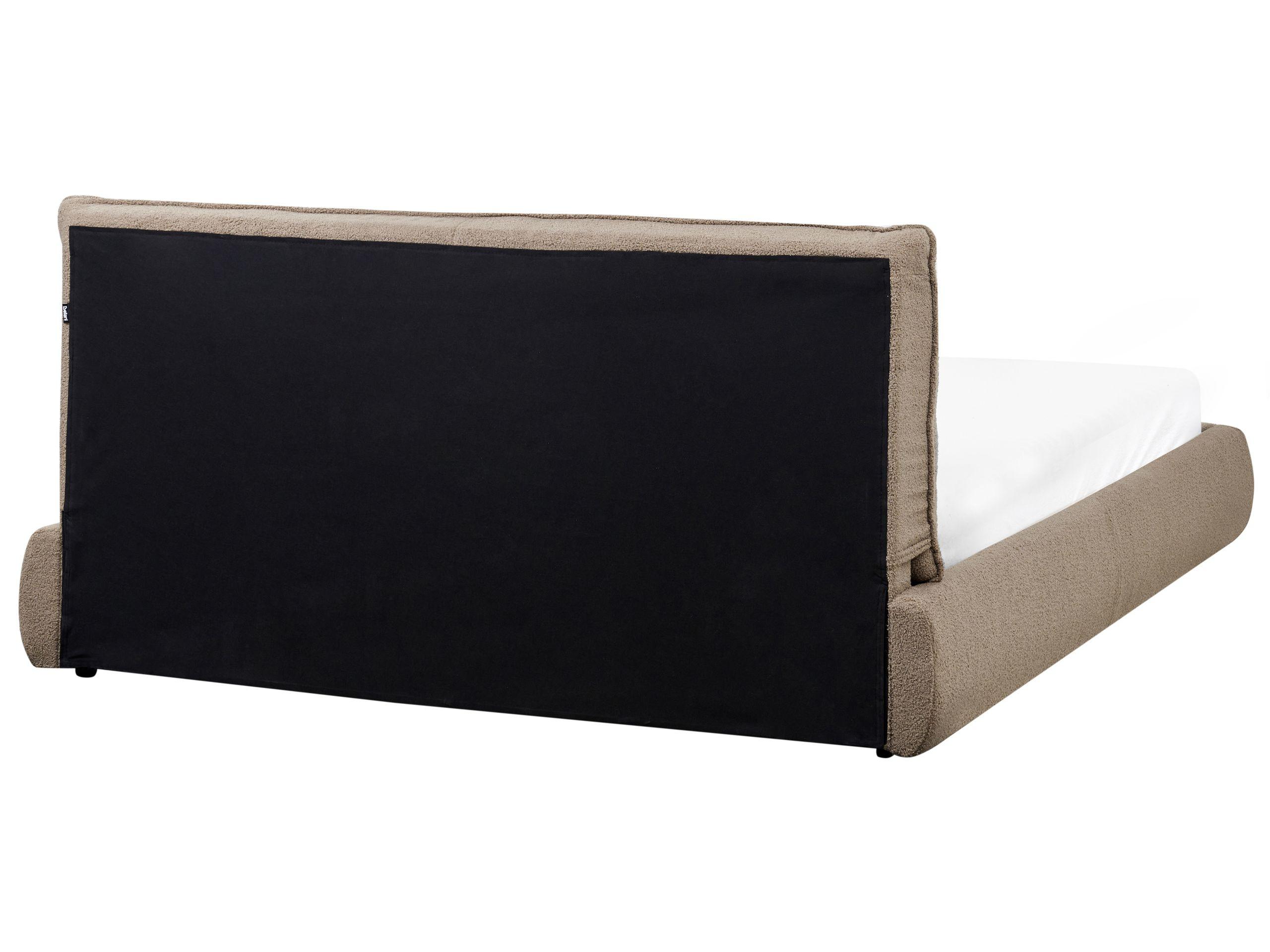 Beliani Lit avec sommier en Bouclé Moderne VINAY  