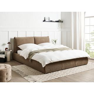 Beliani Lit avec sommier en Bouclé Moderne VINAY  