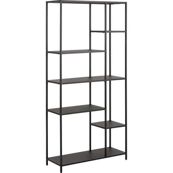 mutoni Libreria metallo nero grezzo opaco 6 ripiani 79.5x165  