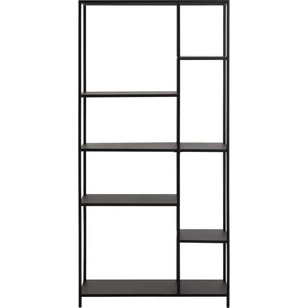 mutoni Libreria metallo nero grezzo opaco 6 ripiani 79.5x165  