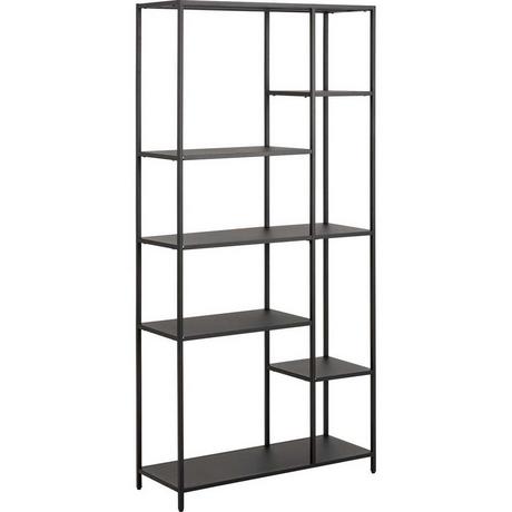 mutoni Libreria in metallo grezzo nero opaco 6 ripiani 79,5x165  