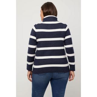 Ulla Popken  Rollkragen-Pullover, Ringel, kurz, Langarm 