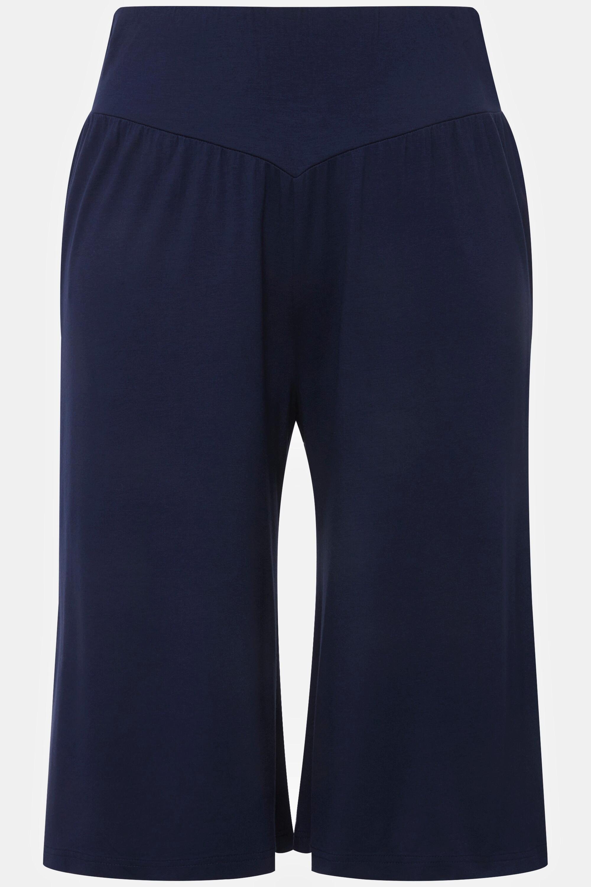 Ulla Popken Bermuda Gamba Larga Dritta Vita Elastica  