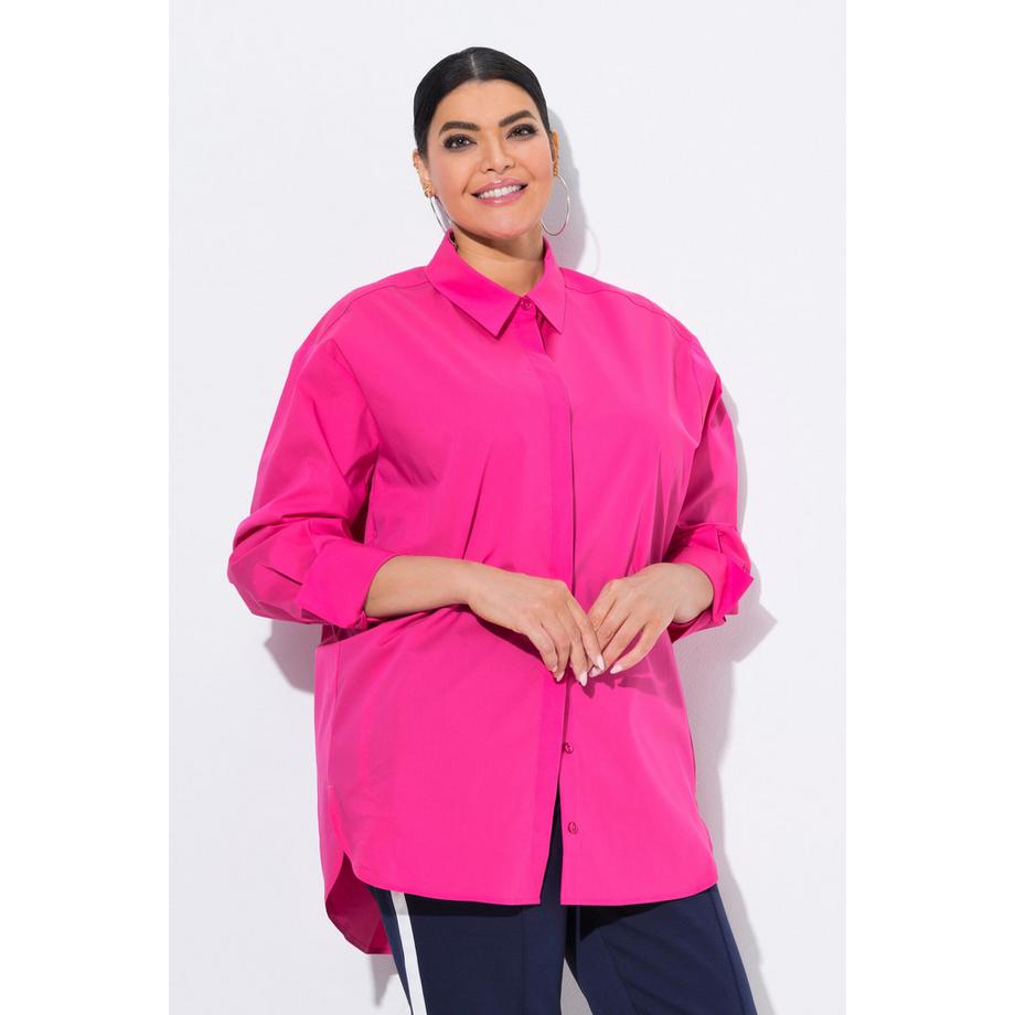 Ulla Popken Chemisier Oversize Manches Longues Boutons Nacre  