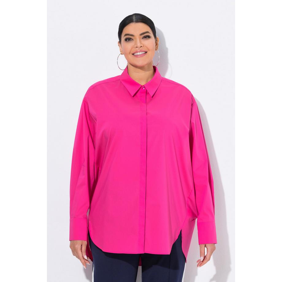 Ulla Popken Chemisier Oversize Manches Longues Boutons Nacre  