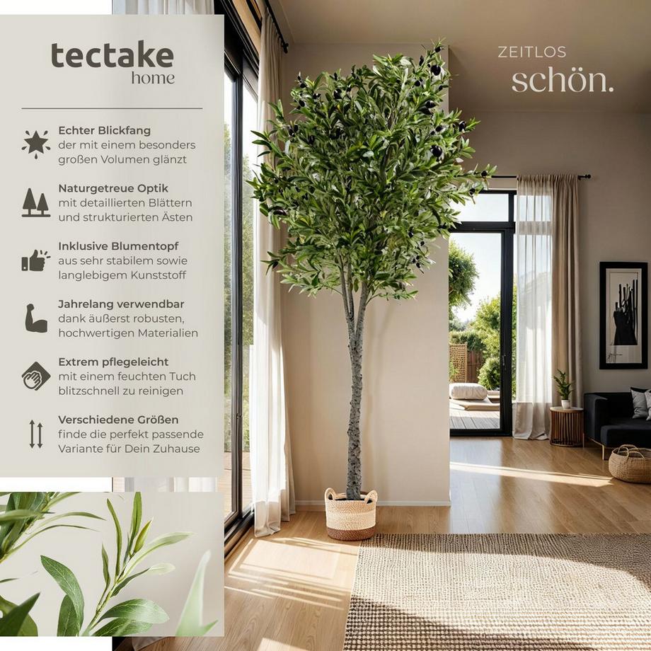 Tectake Olivier artificiel OLEAND design très réaliste  