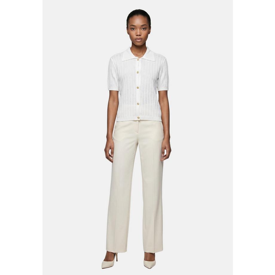 Roberta Rossi Cardigan tricoté à manches courtes avec col  