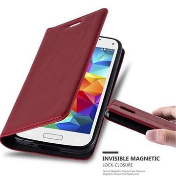 Housse compatible avec Samsung Galaxy S5 MINI / S5 MINI DUOS - Coque de protection avec fermeture magnétique, fonction de support et compartiment pour carte