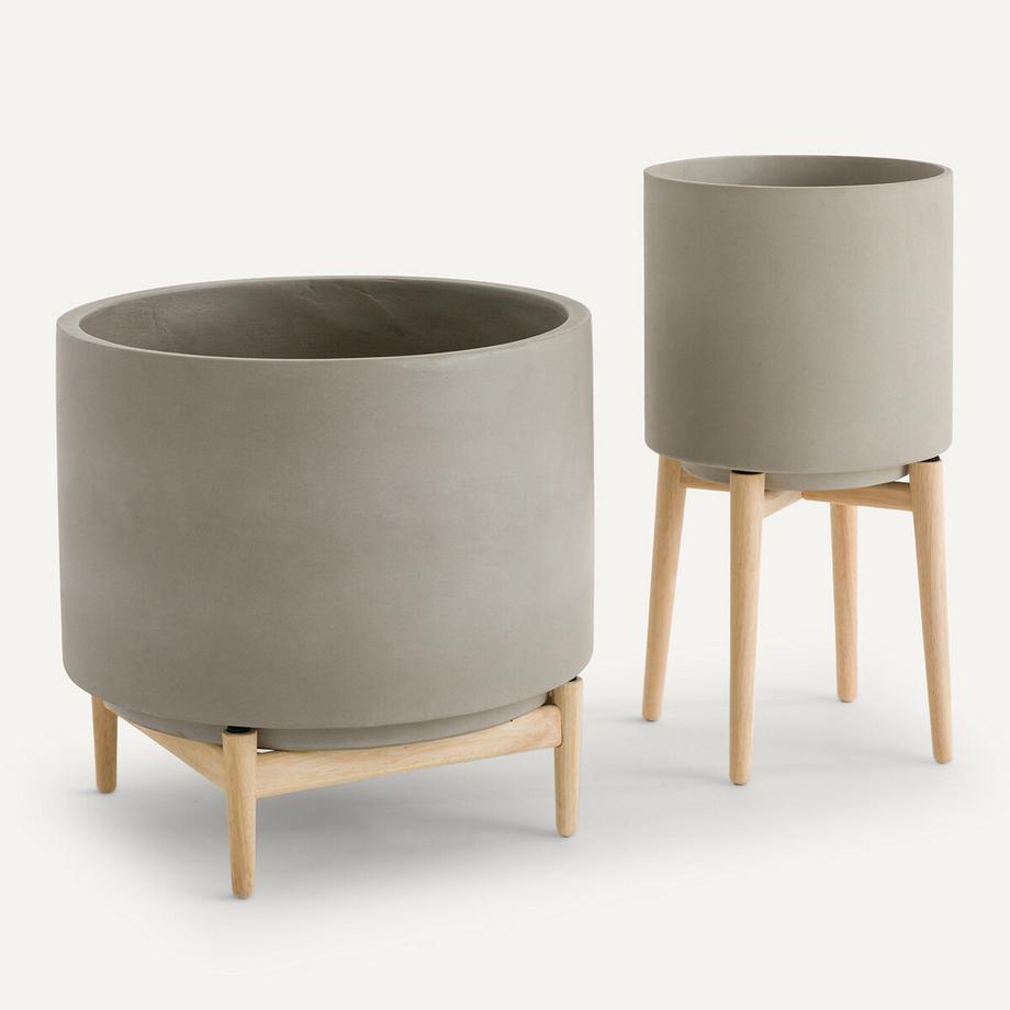 AM.PM Übertopf Florian mit Hevea-Ständer  