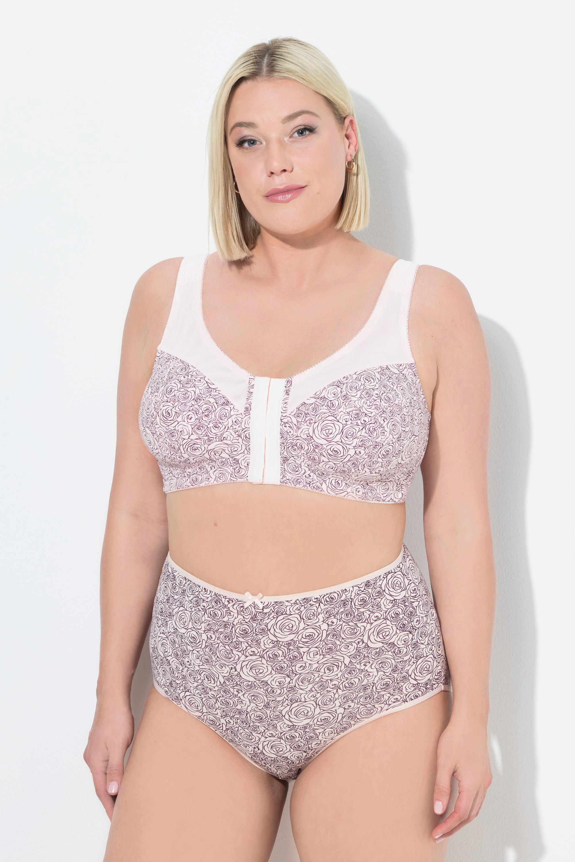 Ulla Popken Reggiseno sostenitivo senza ferretto chiusura anteriore coppa C D  