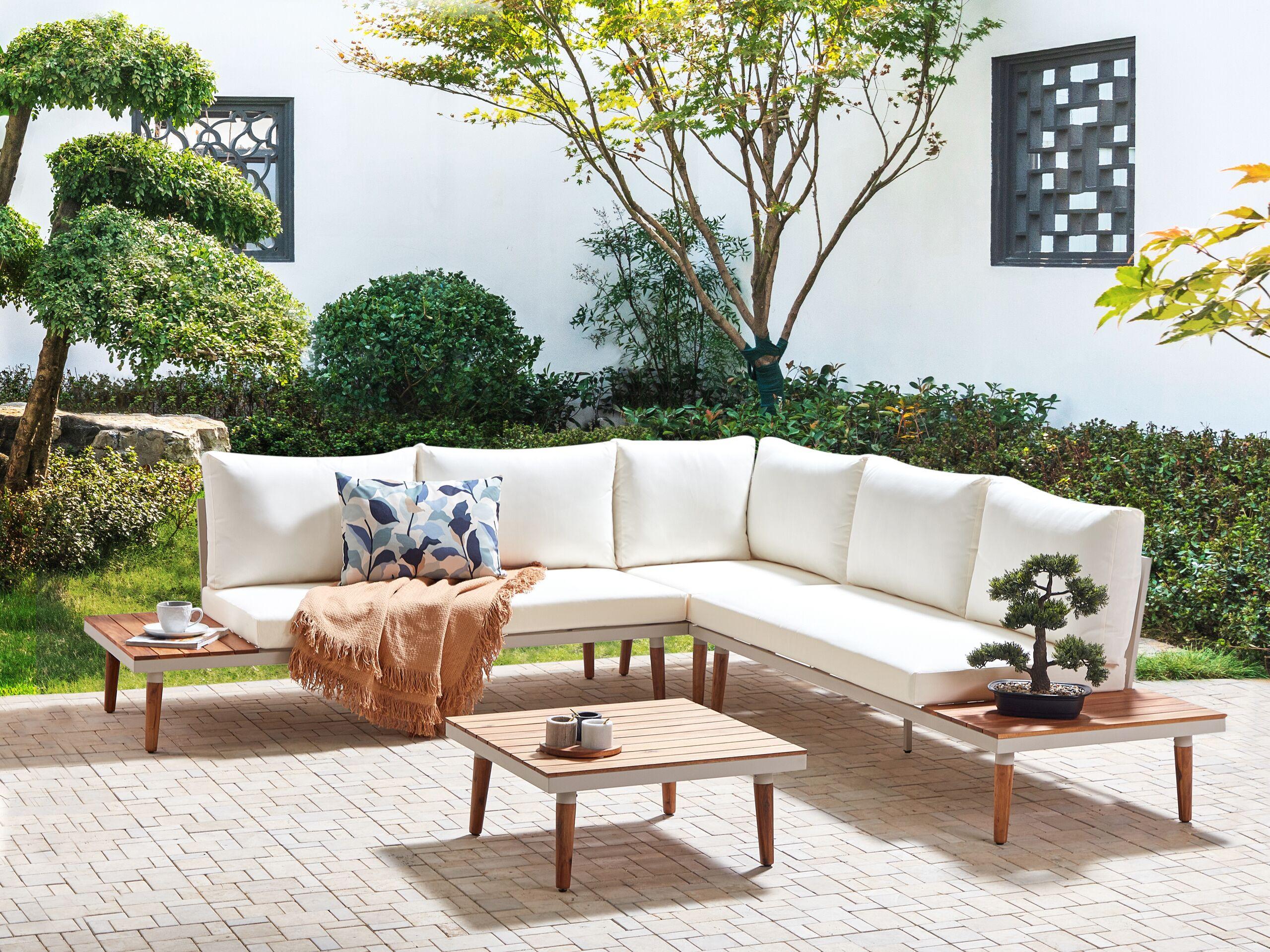 Beliani Set lounge pour jardin en Acacia Traditionnel CORATO  