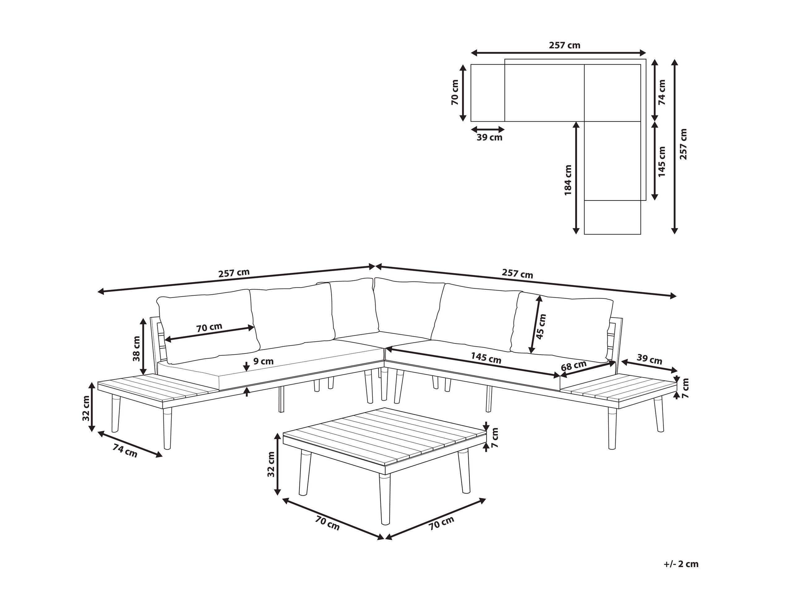 Beliani Lounge Set aus Akazienholz Klassisch CORATO  