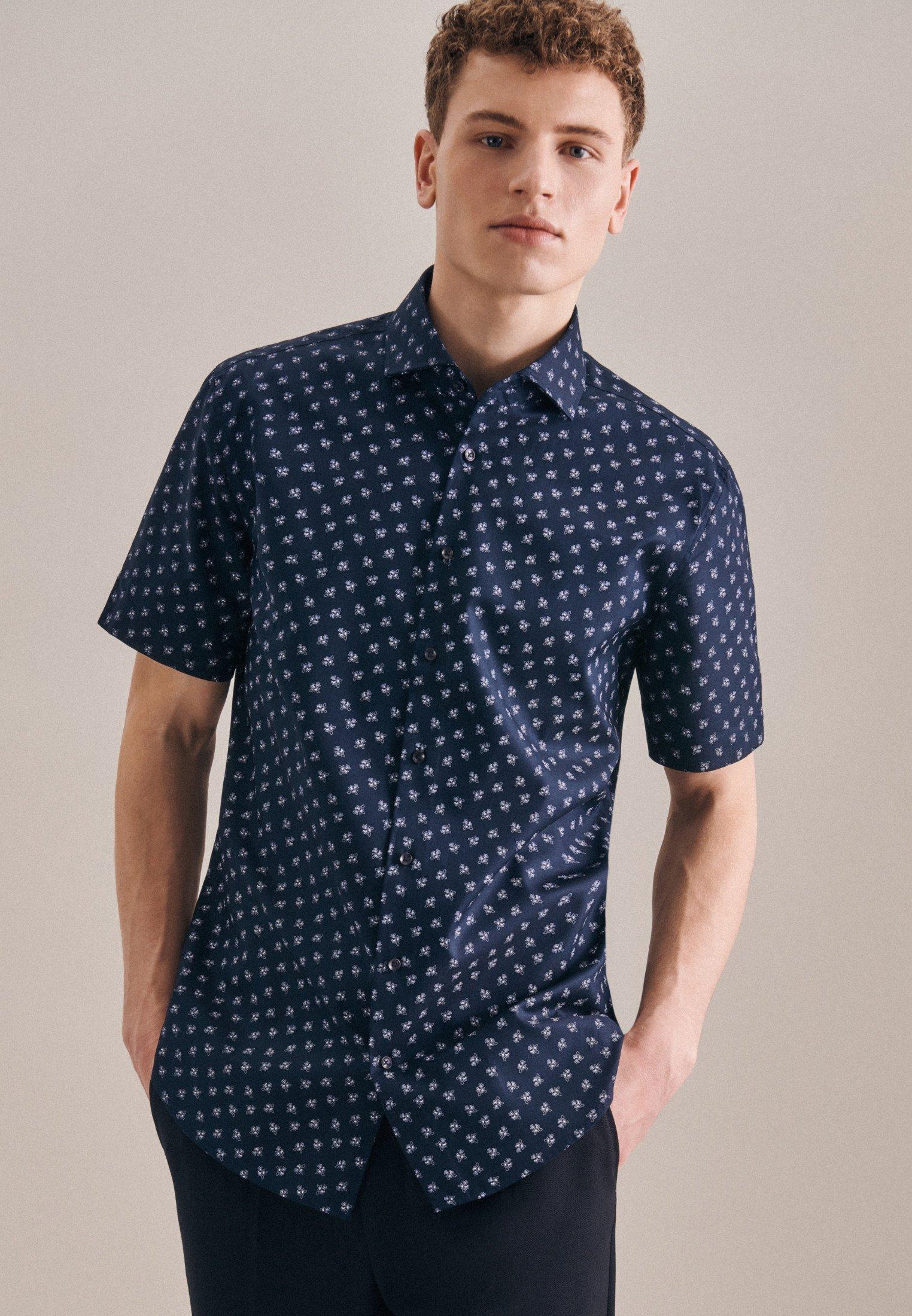 Seidensticker Oxfordhemd Shaped Fit Kurzarm Druck  