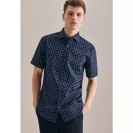 Seidensticker Oxfordhemd Shaped Fit Kurzarm Druck  