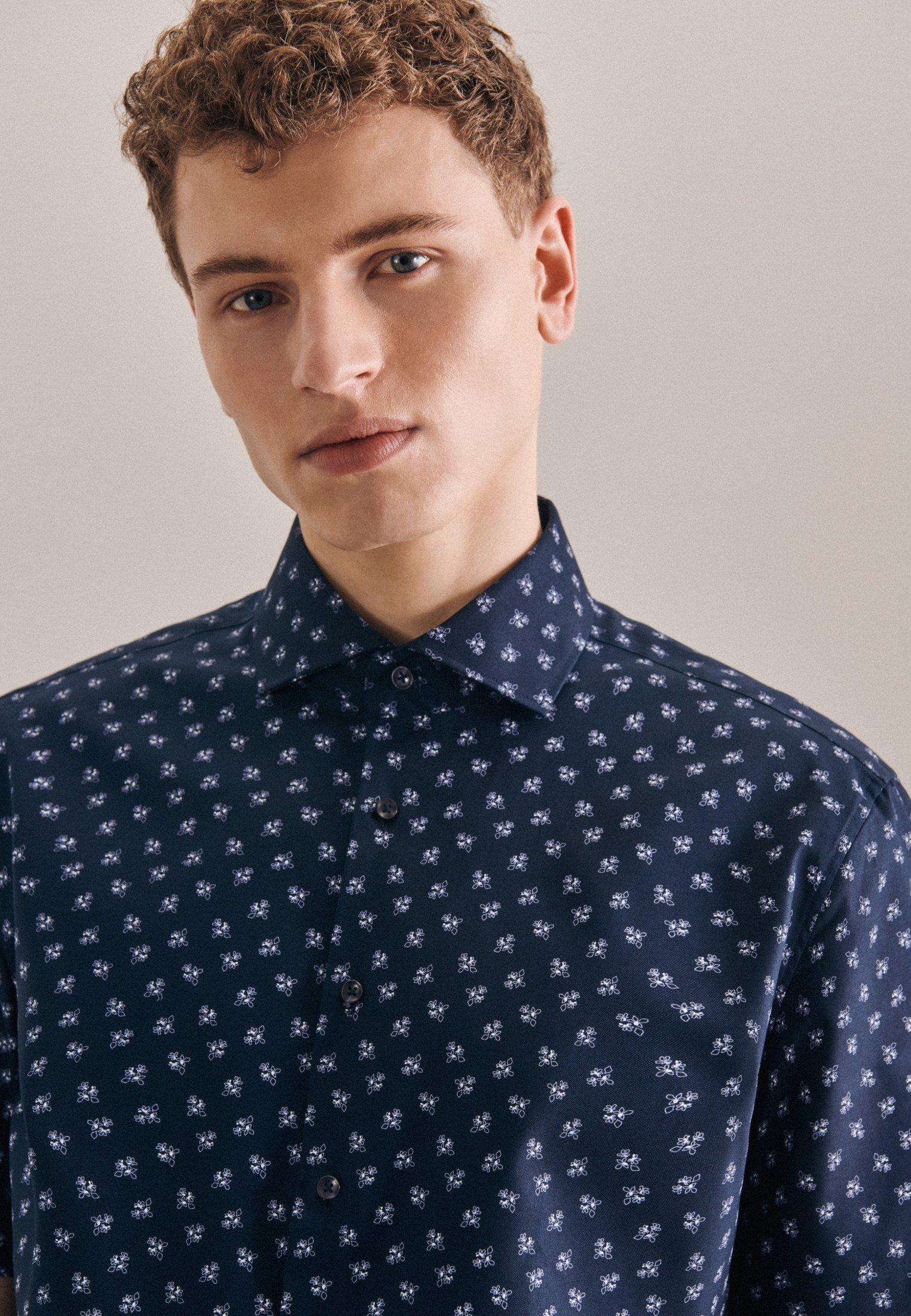 Seidensticker Oxfordhemd Shaped Fit Kurzarm Druck  