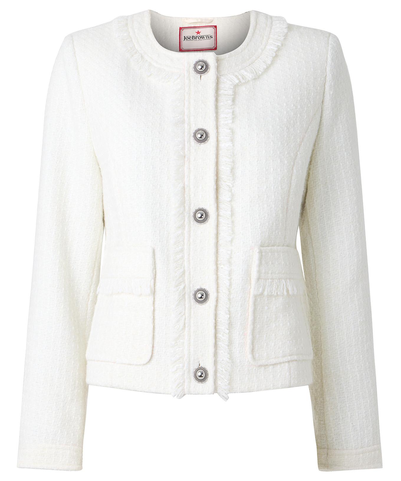 Joe Browns Giacca Tweed Senza Collo Frange  