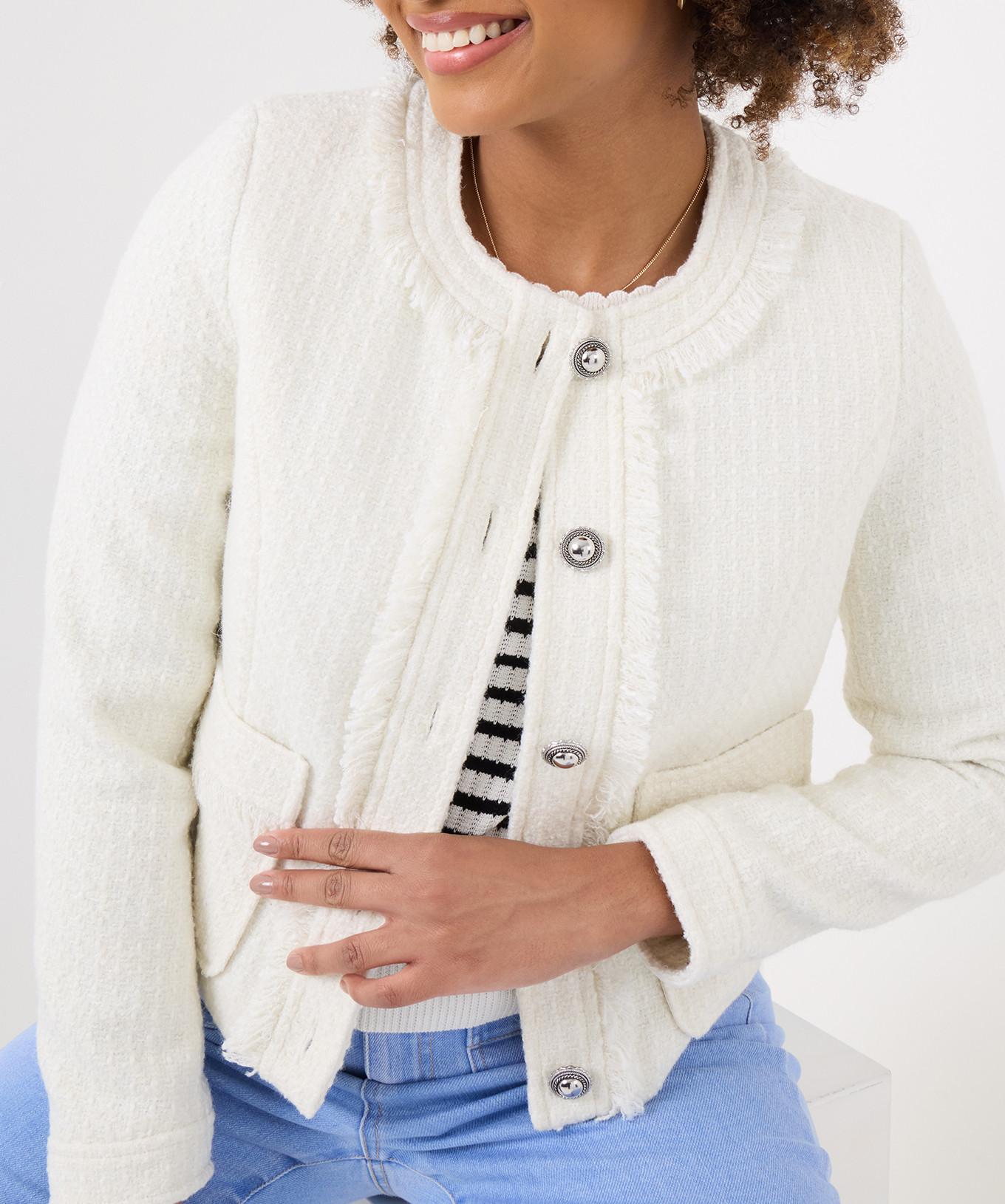 Joe Browns Giacca Tweed Senza Collo Frange  