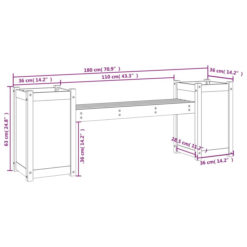 VidaXL Banc avec jardinière bois  