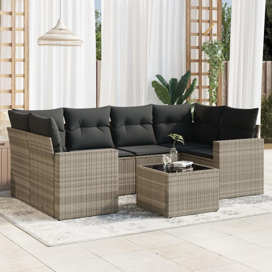 VidaXL set divano da giardino Polirattan  