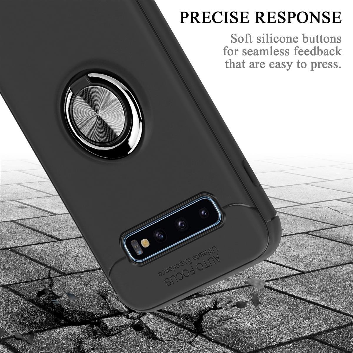 Cadorabo  Housse compatible avec Samsung Galaxy S10 PLUS - Coque de protection avec anneau de focalisation en silicone TPU 