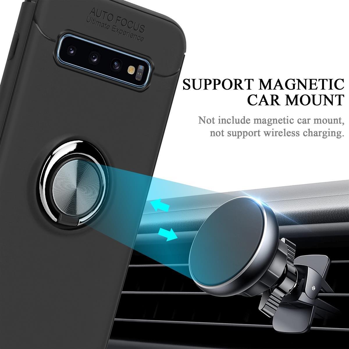 Cadorabo  Housse compatible avec Samsung Galaxy S10 PLUS - Coque de protection avec anneau de focalisation en silicone TPU 