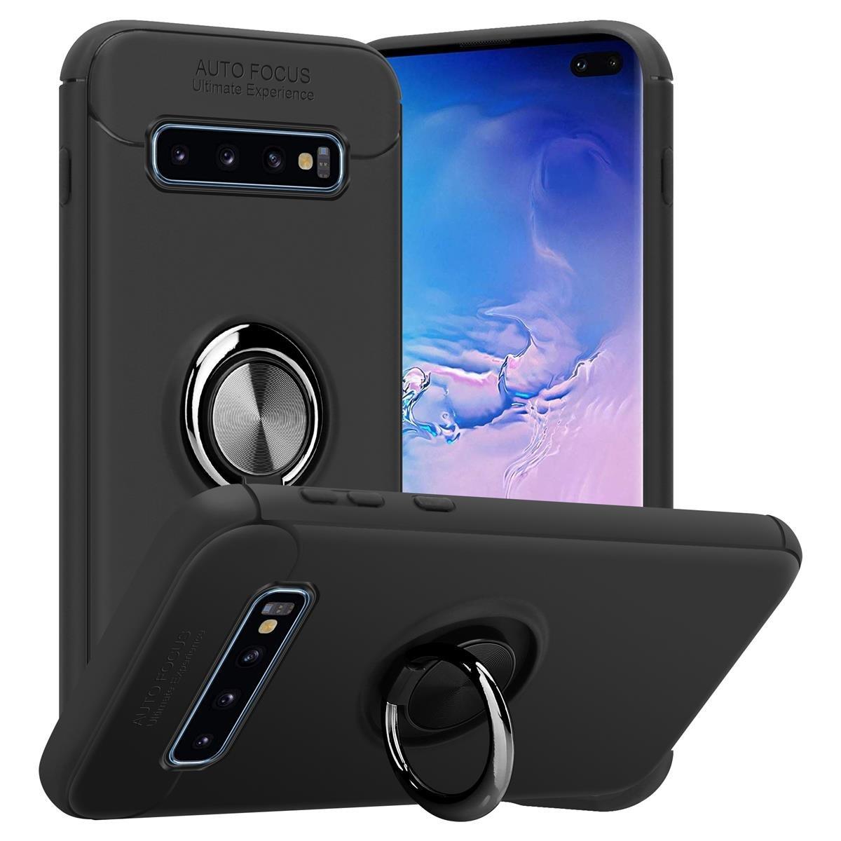 Cadorabo  Housse compatible avec Samsung Galaxy S10 PLUS - Coque de protection avec anneau de focalisation en silicone TPU 