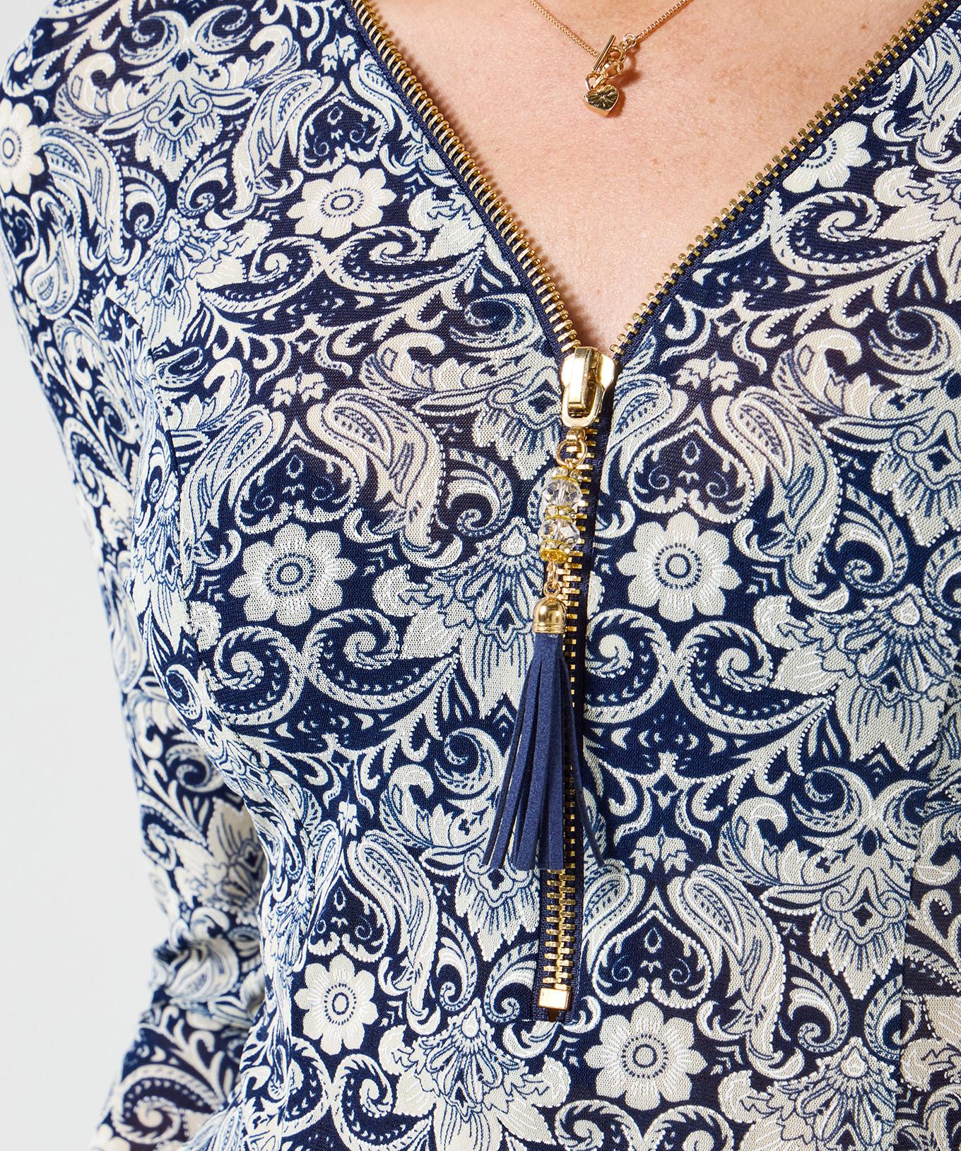 Joe Browns Top Cerniera Sovrapposizione Pizzo Maniche a Tromba  