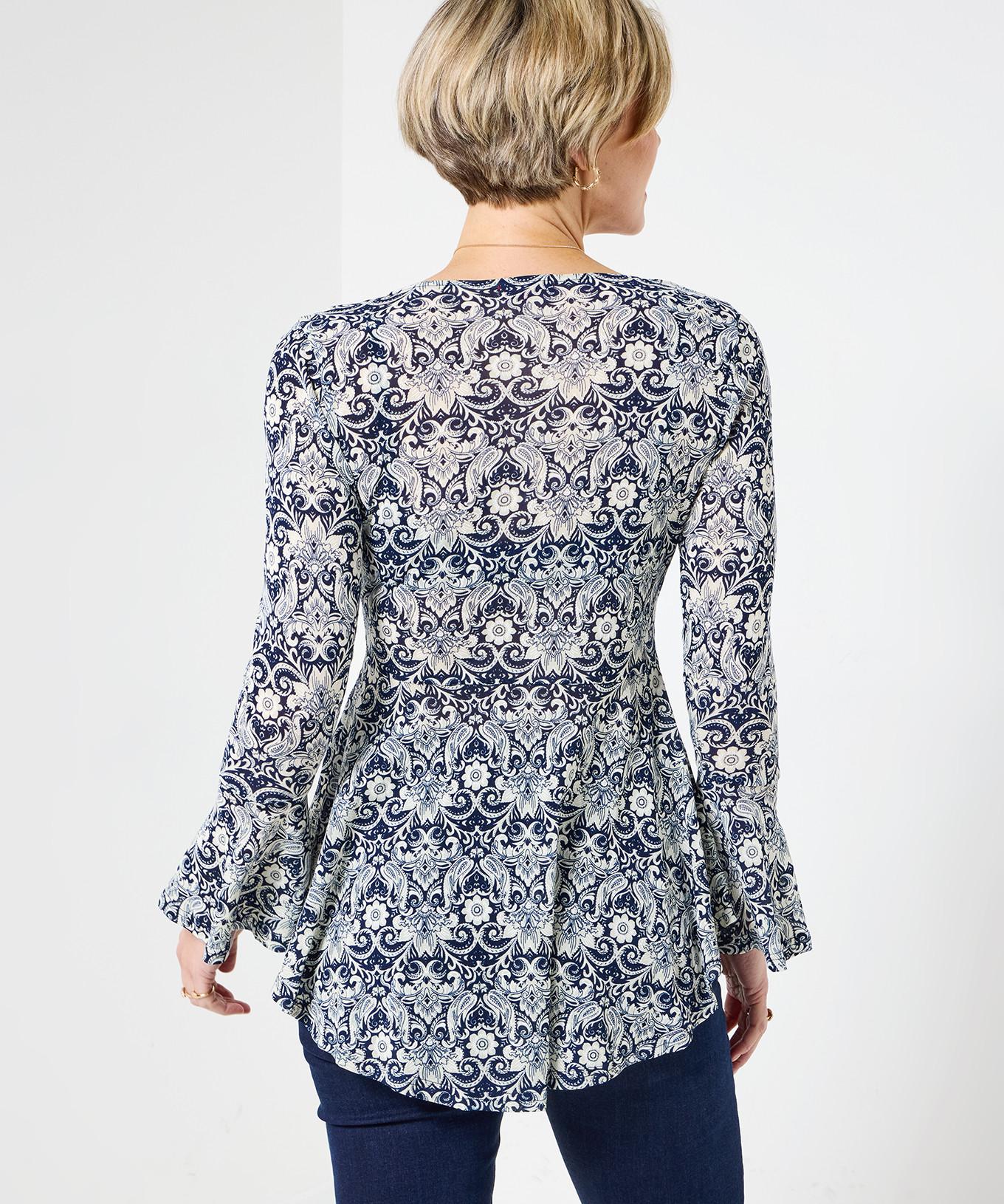 Joe Browns Top Cerniera Sovrapposizione Pizzo Maniche a Tromba  