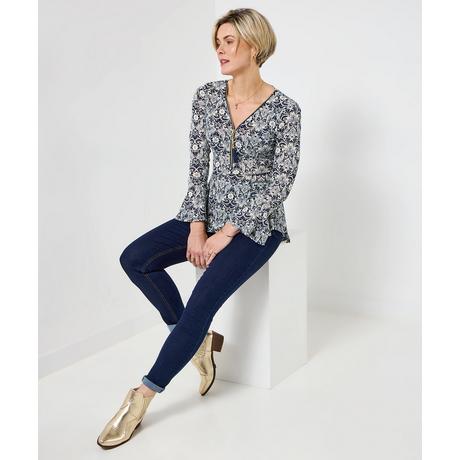 Joe Browns Top Cerniera Sovrapposizione Pizzo Maniche a Tromba  