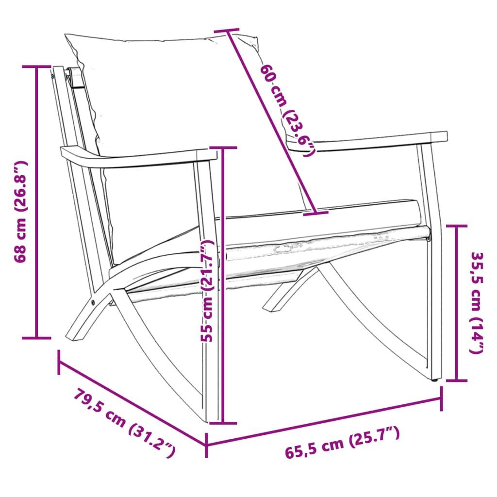 VidaXL Chaise de jardin acier  