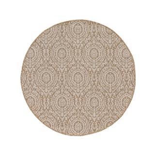 Benuta In- & Outdoor-Teppich rund Cleo CreamBeige  