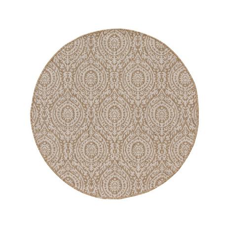 Benuta In- & Outdoor-Teppich rund Cleo CreamBeige  