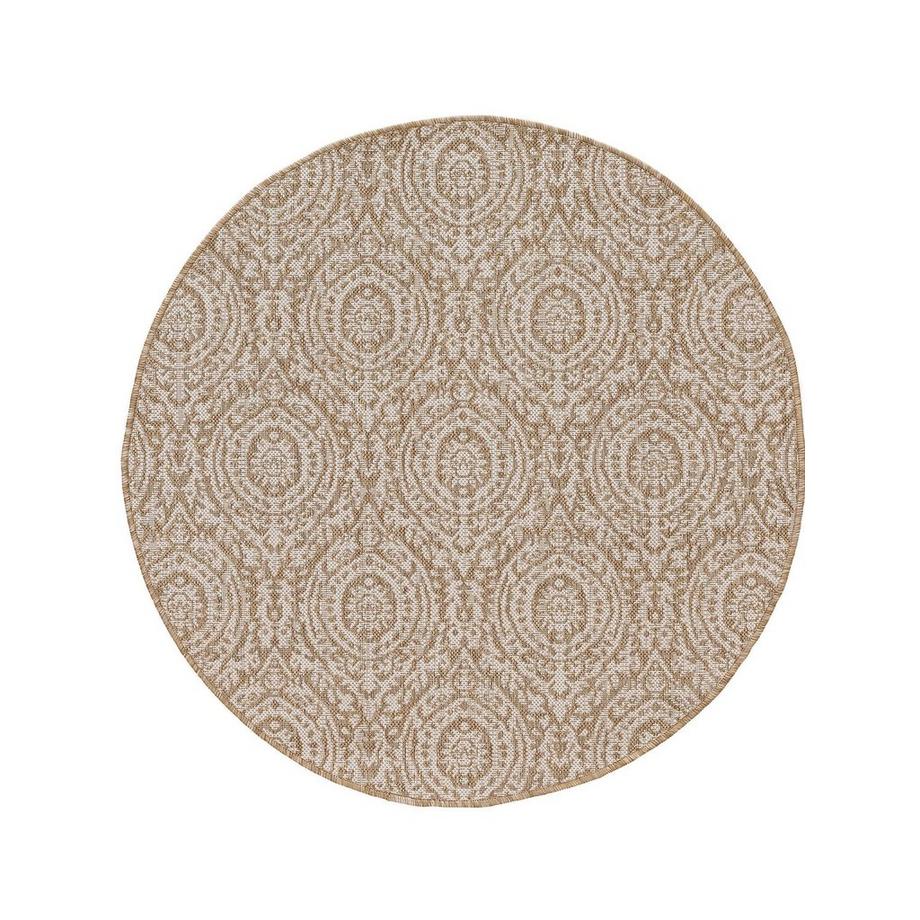 Benuta Tapis d'extérieur & intérieur rond Cleo Crème/Beige  