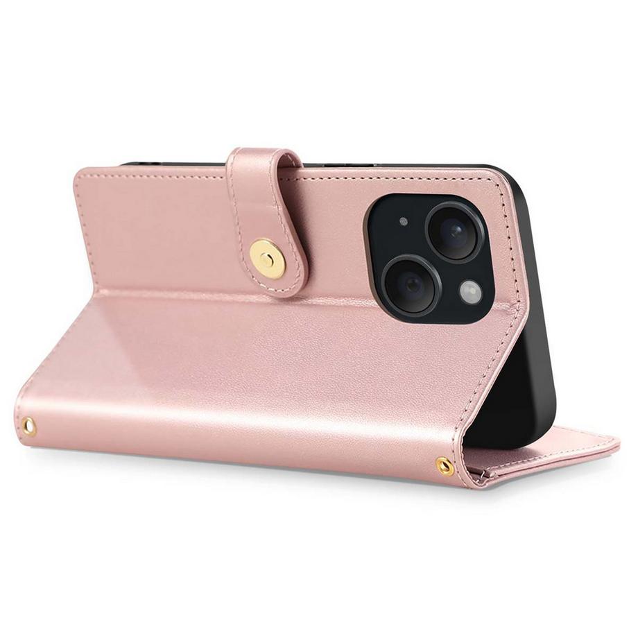 Avizar  Custodia a Portafoglio per iPhone 15 Testurizzata con Supporto Video e Porta Carte 