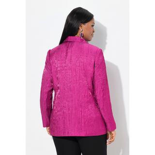 Ulla Popken  Blazer con effetto stropicciato, revers e maniche lunghe 