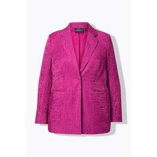 Ulla Popken  Blazer con effetto stropicciato, revers e maniche lunghe 