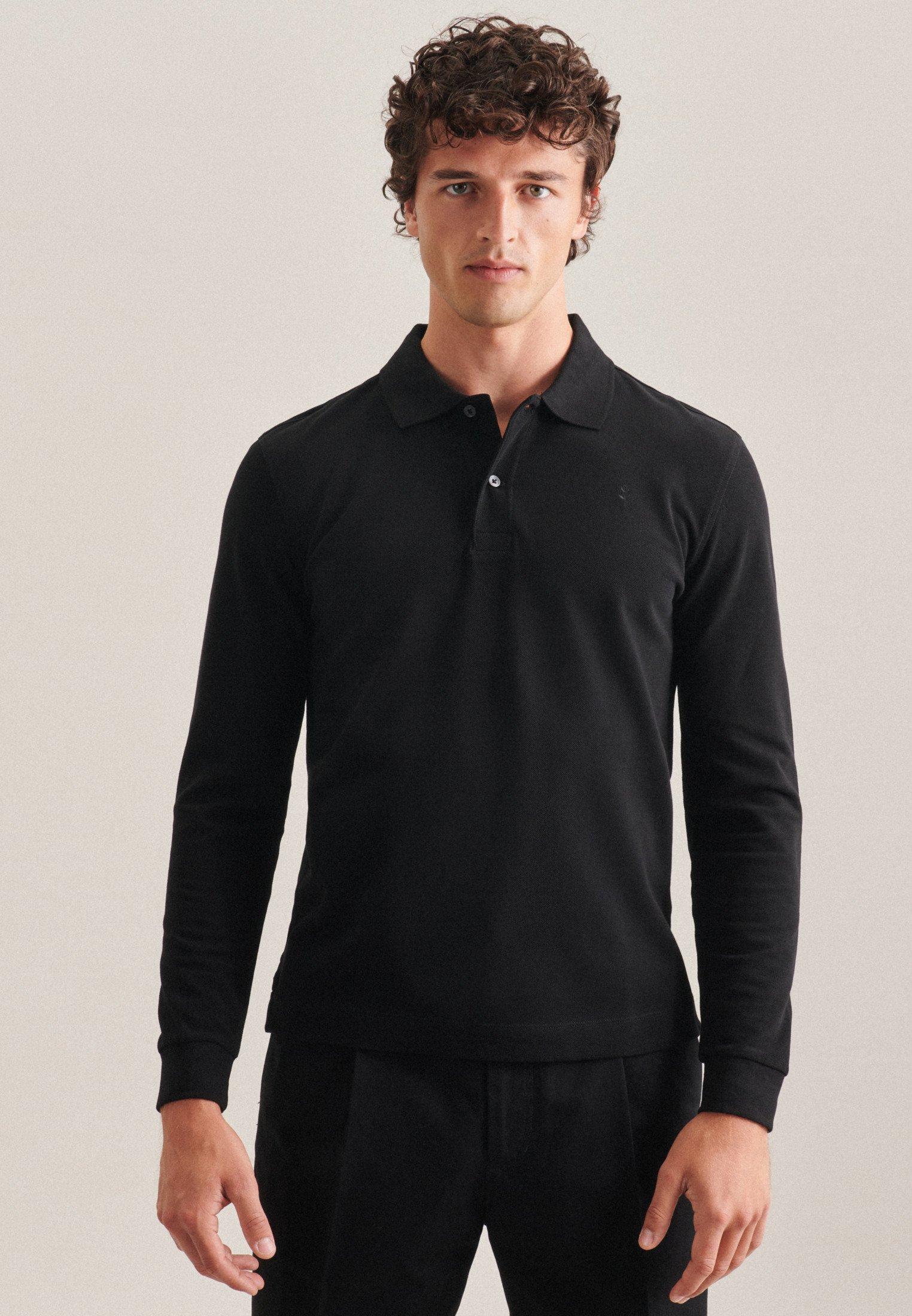 Seidensticker  Polo Slim Fit Manche longue Uni 