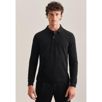 Polo Slim Fit Langarm Uni