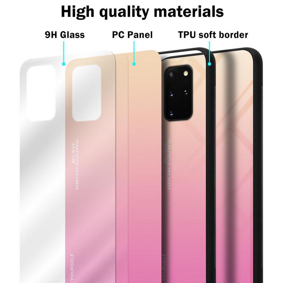 Cadorabo  Housse compatible avec Samsung Galaxy S20 PLUS - Coque de protection bicolore en silicone TPU et dos en verre trempé 