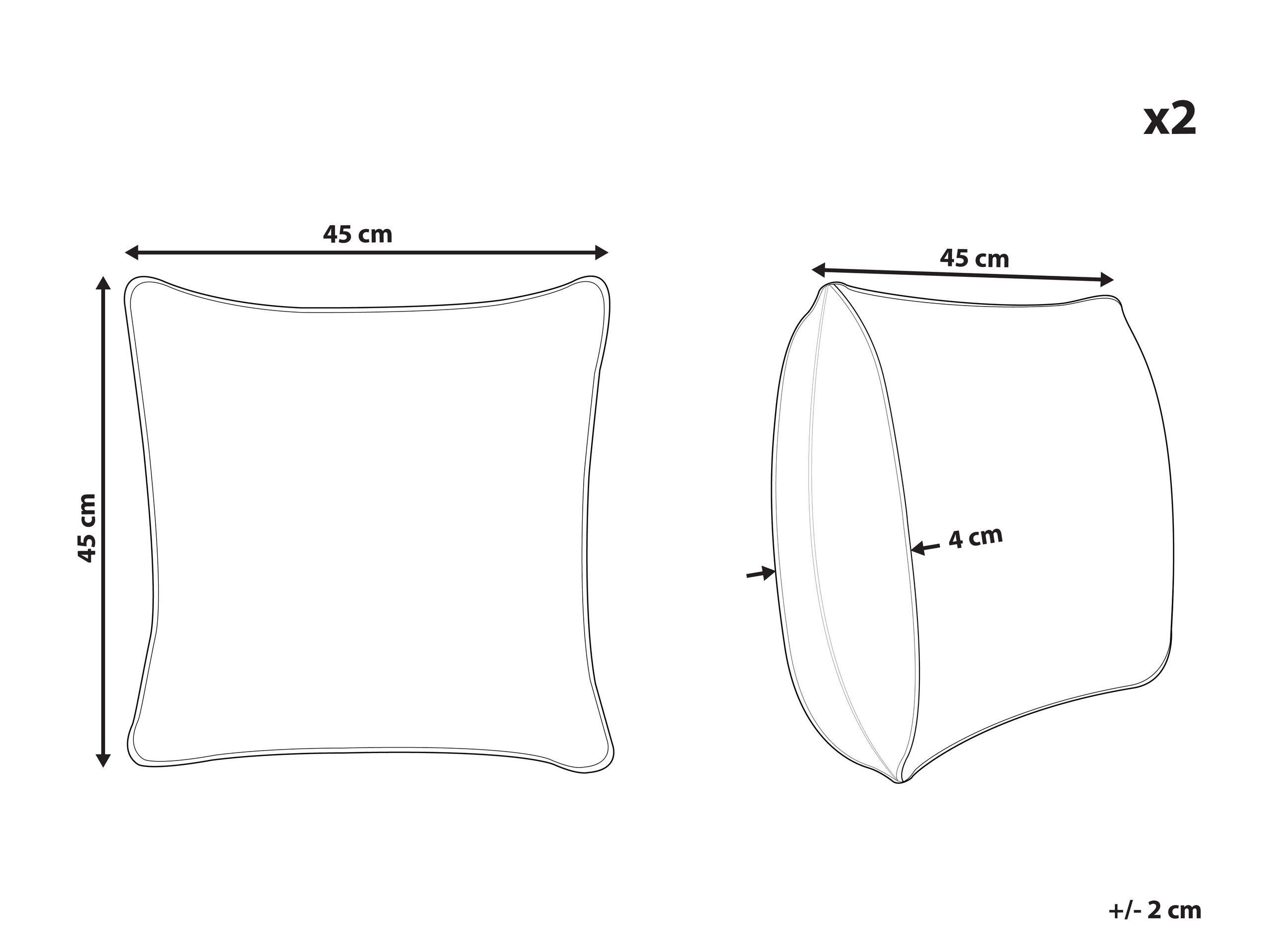 Beliani Lot de 2 coussins décoratifs en Fourrure synthétique Traditionnel KASRA  
