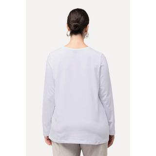 Ulla Popken  Shirt, Metallic-Druck, Rundhals, Langarm 